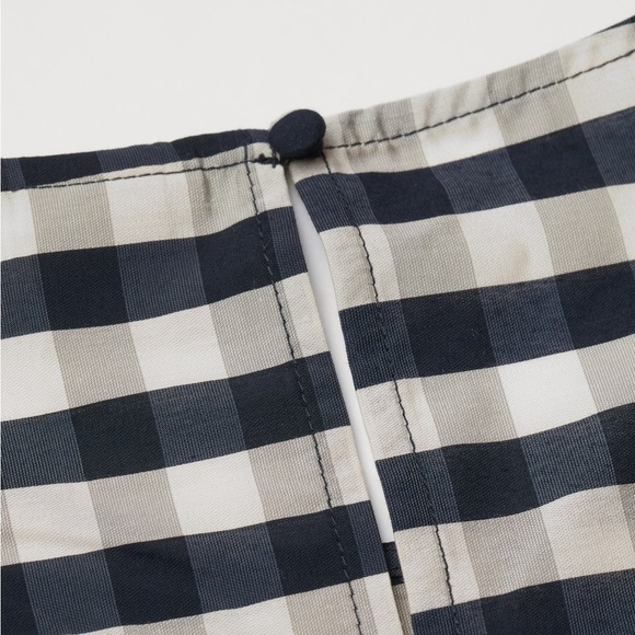 H&M Gingham Balloon Long Puff Sleeves Dress Small Black and White - Picture 4 of 9